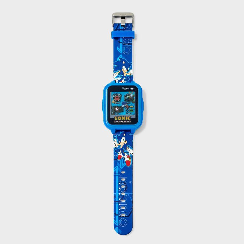 slide 2 of 3, Boys' Sonic the Hedgehog Light Up Interactive Watch - Blue, 1 ct