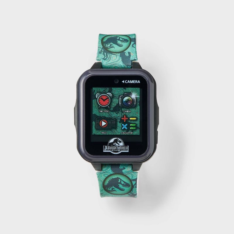 slide 1 of 3, Boys' Jurassic Park Light Up Interactive Watch - Green, 1 ct
