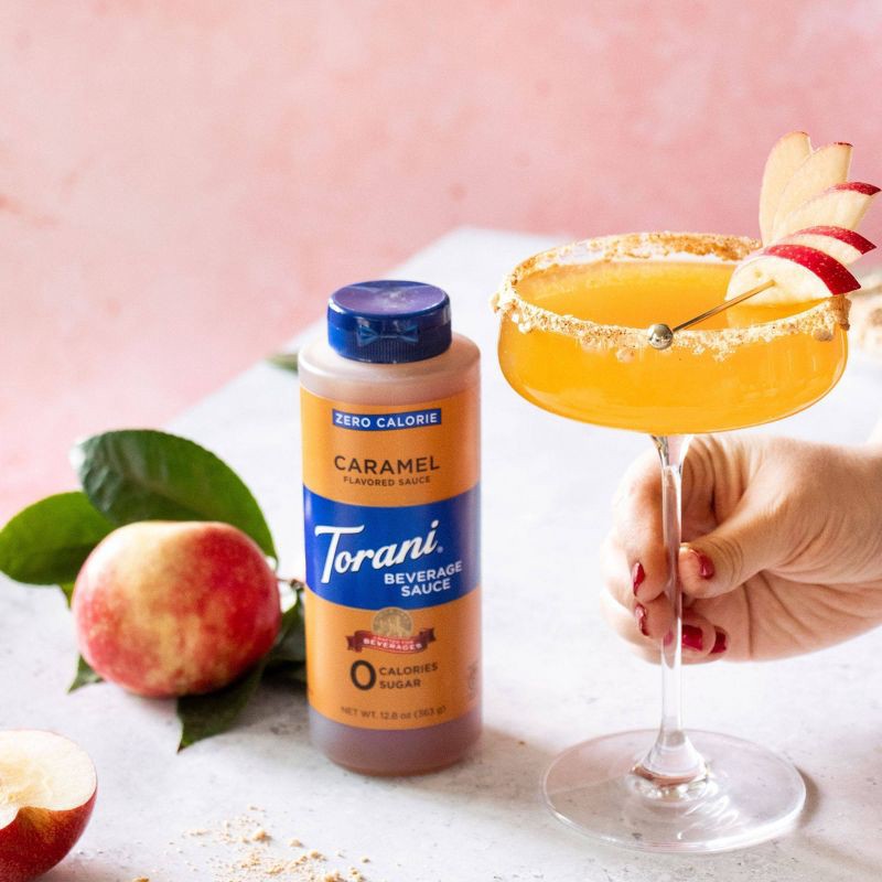 slide 4 of 6, Torani Zero Calorie Sugar Free Caramel Sauce for Coffee Lattes and Milkshakes - 12.8oz, 12.8 oz