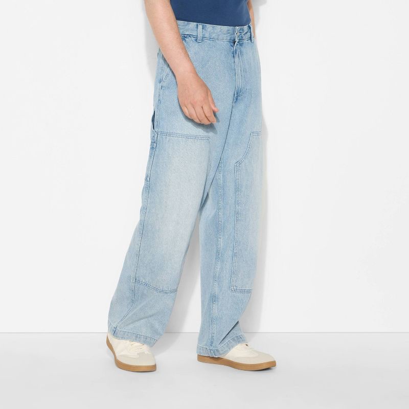 slide 2 of 3, Men's Baggy Carpenter Pants - Original Use™ Light Wash Denim 36x32, 1 ct