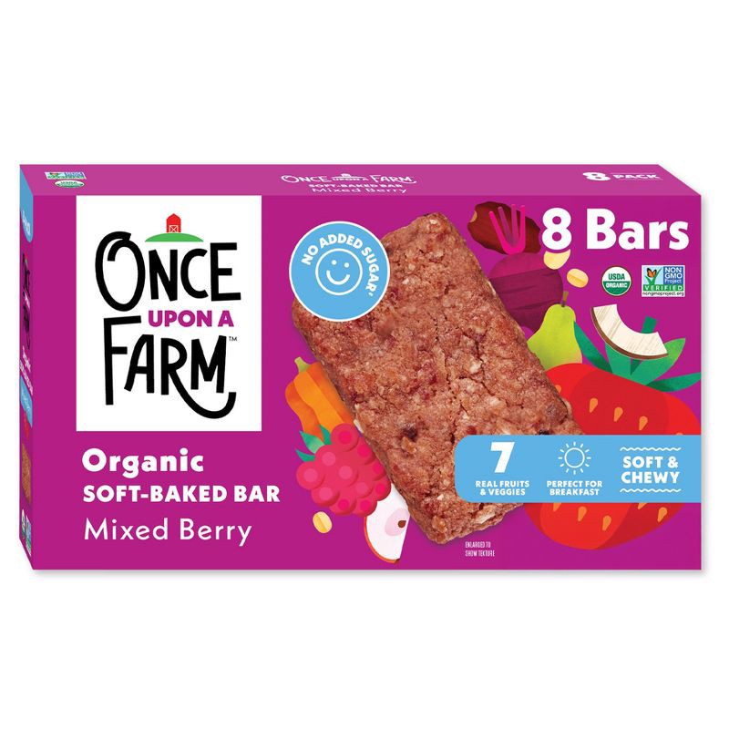 slide 1 of 10, Once Upon a Farm Snack Bars Mixed Berry - 9.6oz/8ct, 8 ct; 9.6 oz