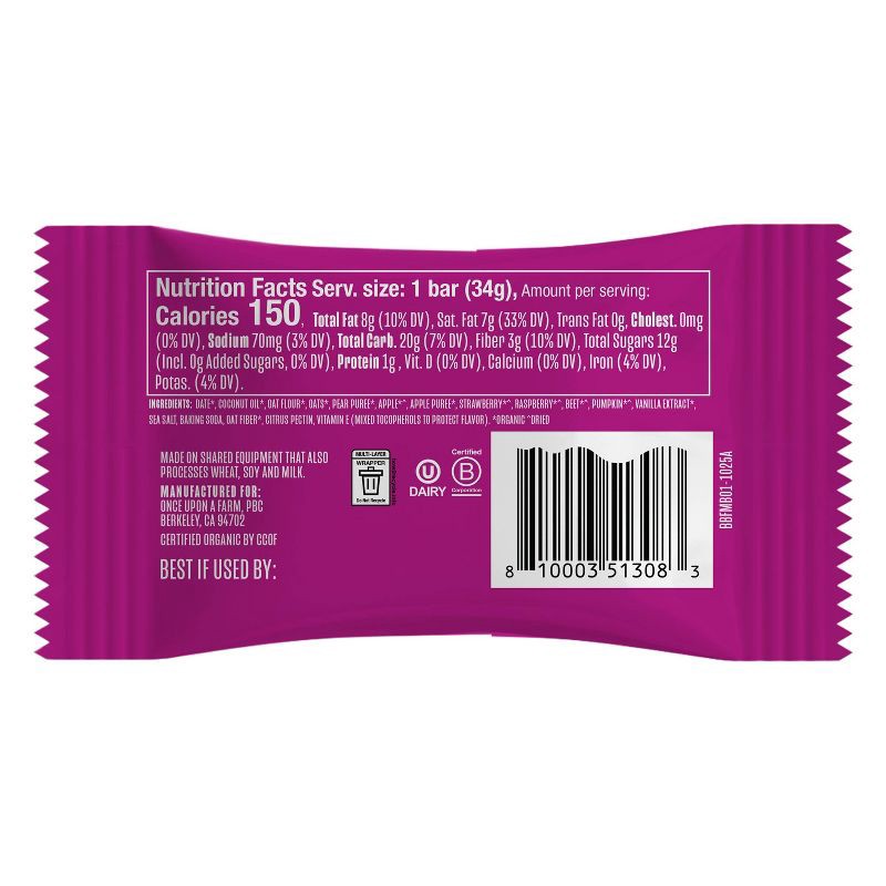 slide 11 of 11, Once Upon a Farm Snack Bars Mixed Berry - 9.6oz/8ct, 8 ct; 9.6 oz
