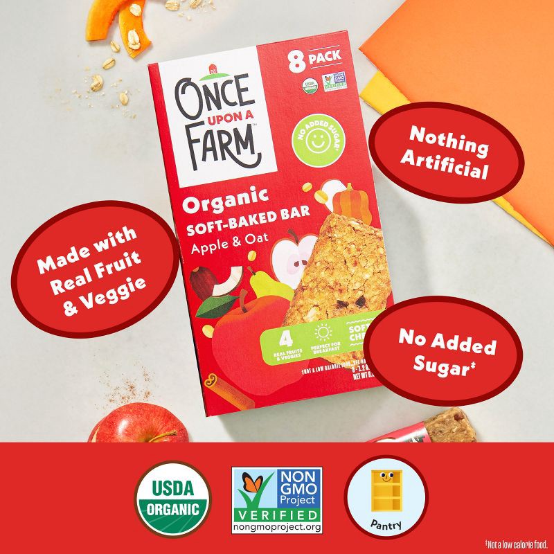 slide 2 of 10, Once Upon a Farm Apple and Oat Snack Bars - 9.6oz/8ct, 8 ct; 9.6 oz