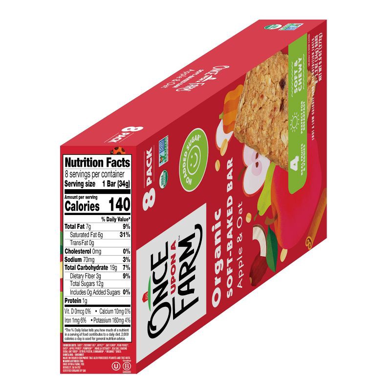 slide 9 of 10, Once Upon a Farm Apple and Oat Snack Bars - 9.6oz/8ct, 8 ct; 9.6 oz