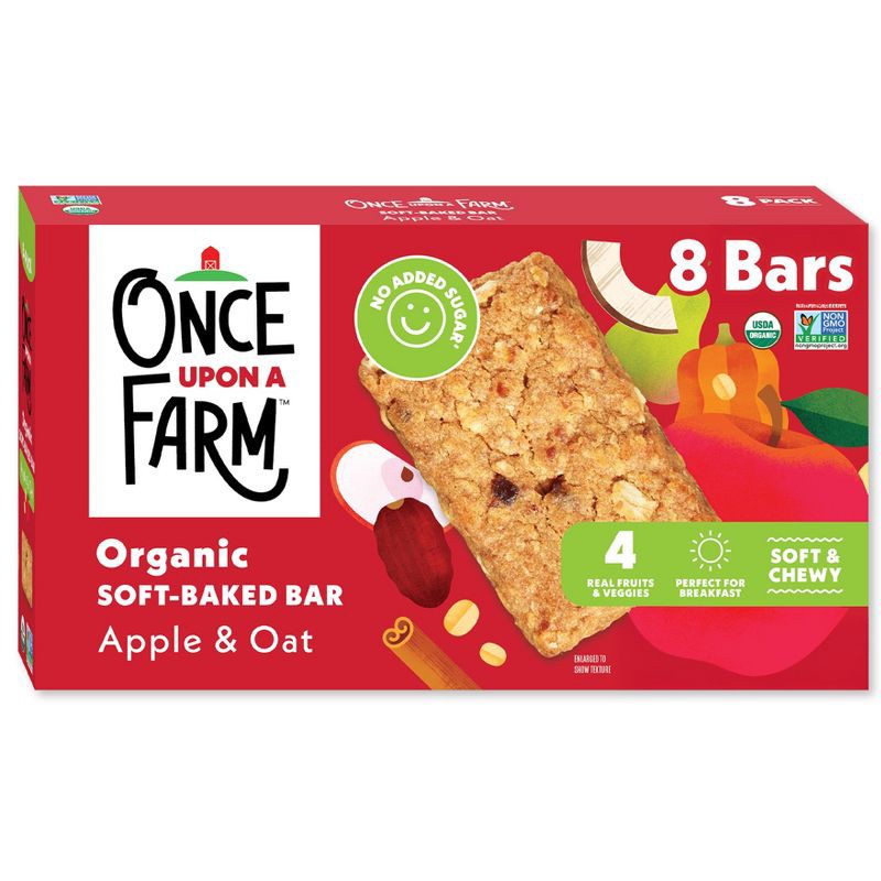 slide 1 of 10, Once Upon a Farm Apple and Oat Snack Bars - 9.6oz/8ct, 8 ct; 9.6 oz