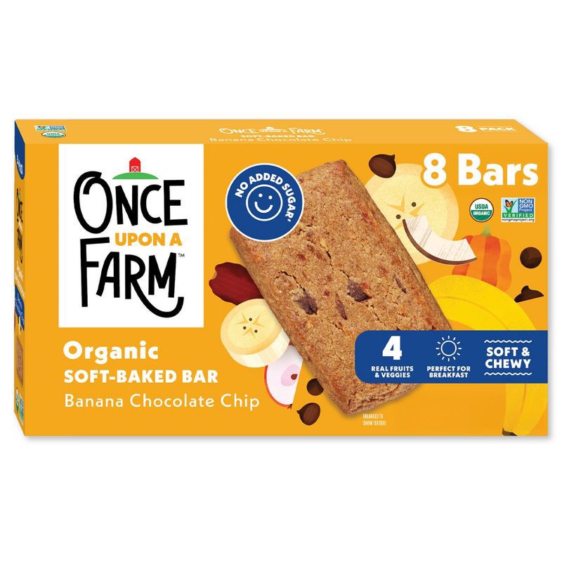 slide 1 of 10, Once Upon a Farm Snack Bars Banana Choc Chip Oat - 9.6oz/8ct, 8 ct; 9.6 oz