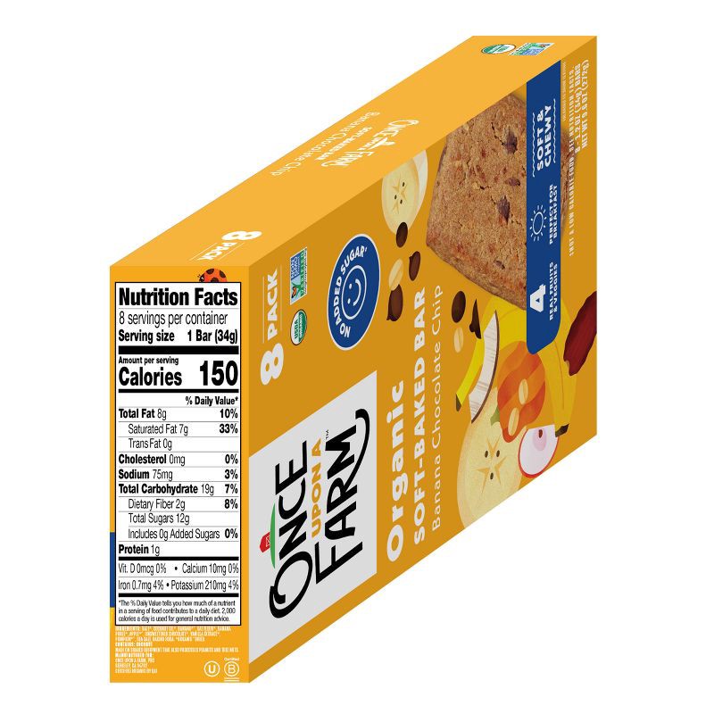slide 9 of 10, Once Upon a Farm Snack Bars Banana Choc Chip Oat - 9.6oz/8ct, 8 ct; 9.6 oz