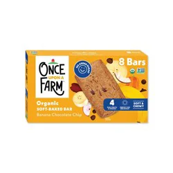 Once Upon a Farm Snack Bars Banana Choc Chip Oat - 9.6oz/8ct
