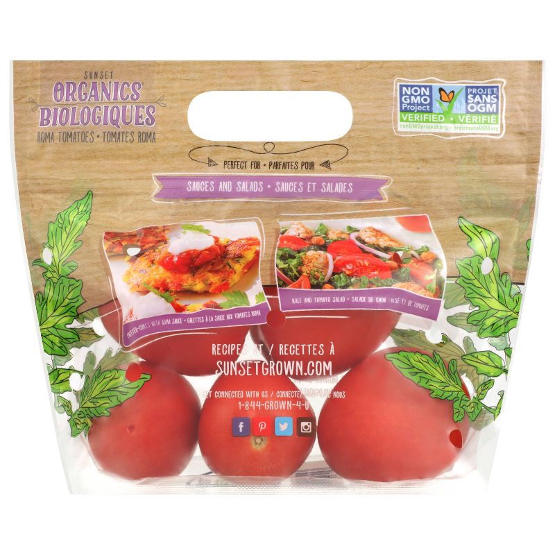 slide 5 of 7, Fresh Organic Roma Tomatoes - 1lb, 1 lb