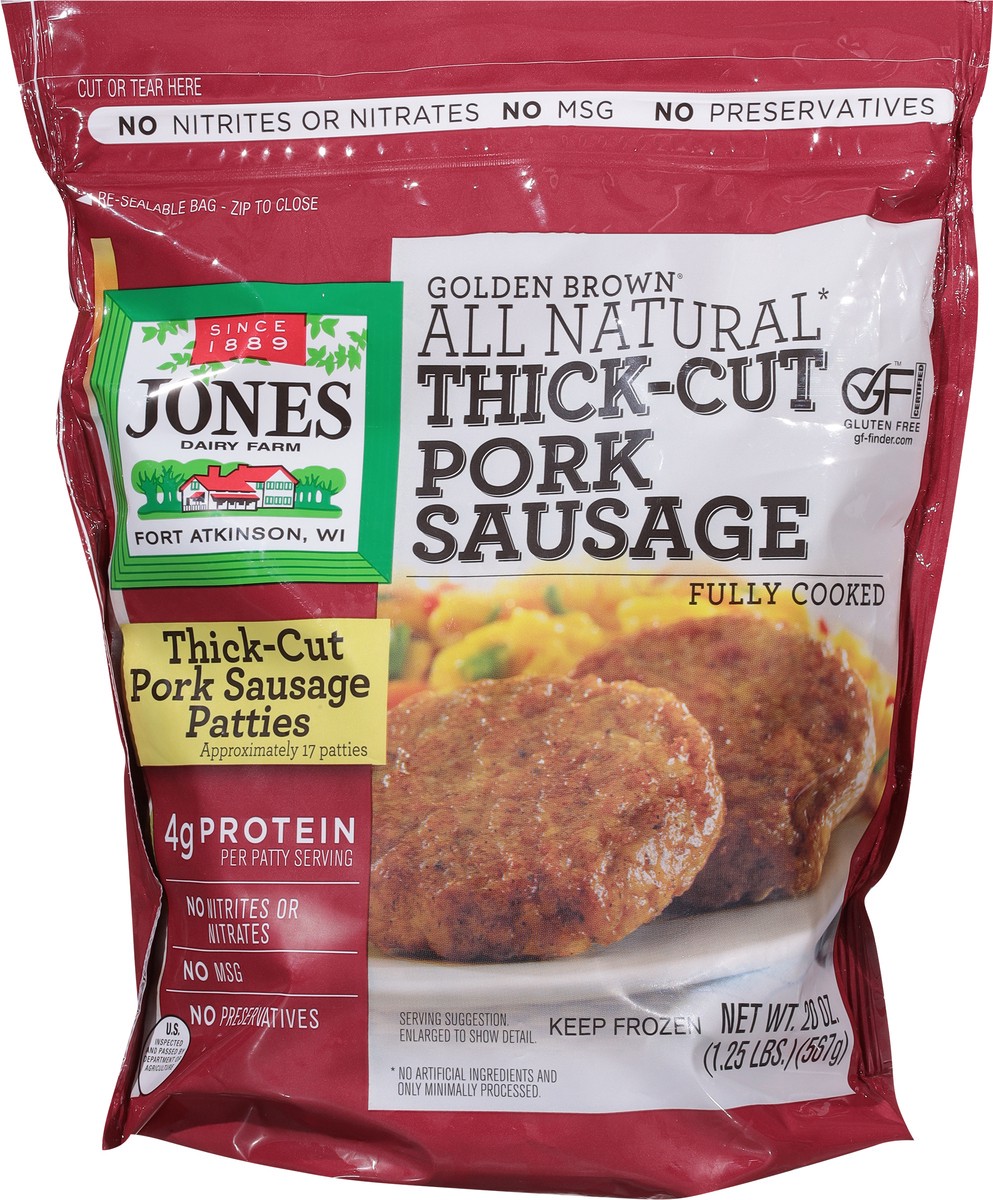 slide 11 of 13, Jones Dairy Farm Golden Brown All Natural Thick-Cut Pork Sausage 20 oz, 20 oz