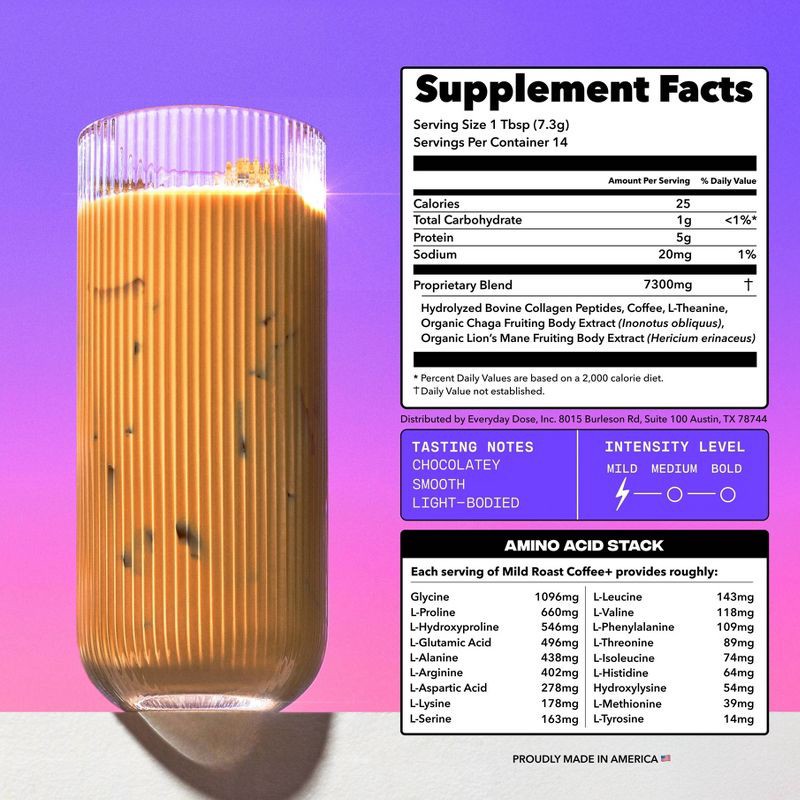 slide 3 of 6, Everyday Dose Mild Roast Mushroom Coffee - 3.6oz, 3.6 oz