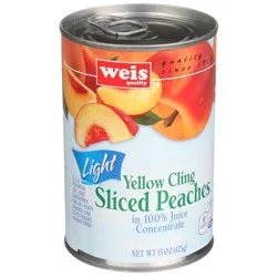 Weis Quality Light Yellow Cling Sliced Peaches In 100% Juice Concentrate
