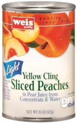 Weis Quality Light Yellow Cling Sliced Peaches In 100% Juice Concentrate