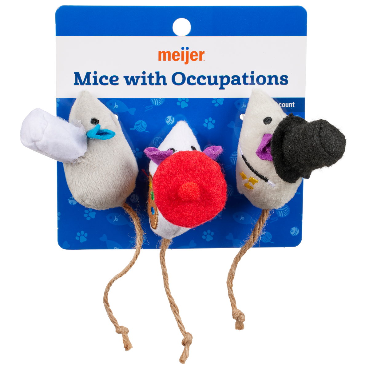 slide 1 of 3, Meijer Cat Toy, Occupation Mice, 3 ct