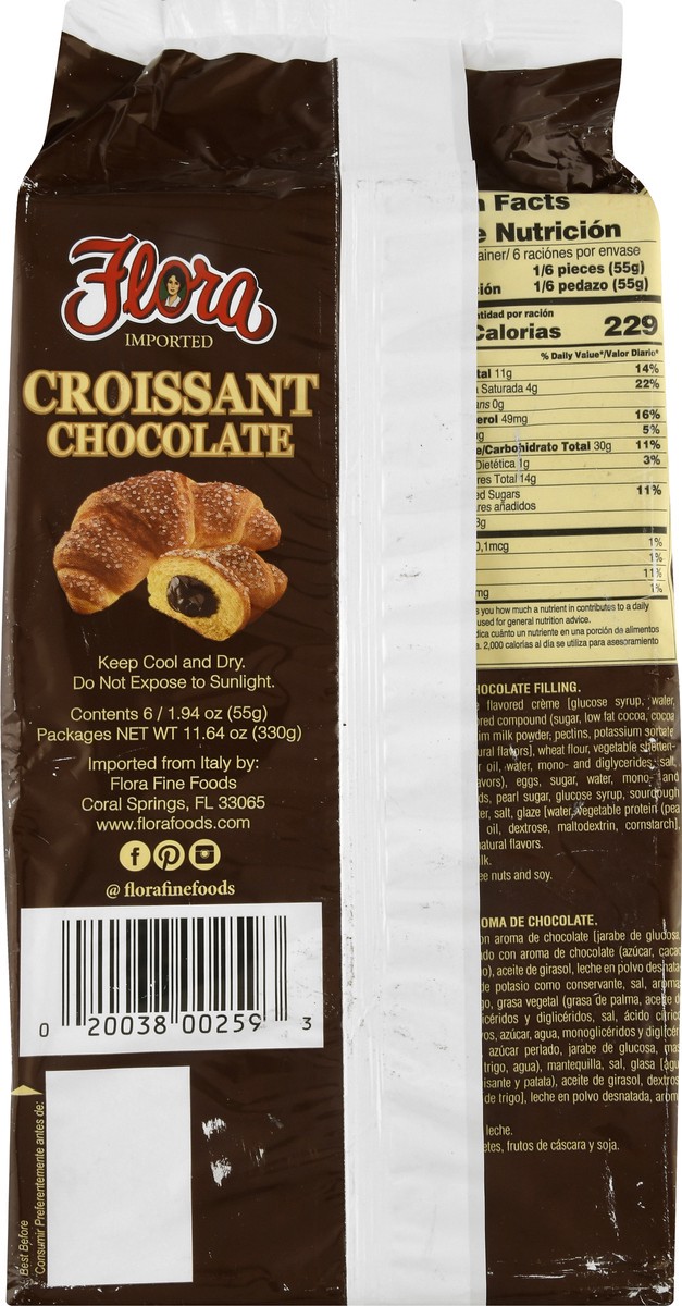 slide 3 of 13, Flora Croissants Chocolate Ready to Eat, 6 ct; 1.59 oz