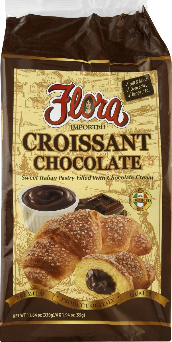 slide 9 of 13, Flora Croissants Chocolate Ready to Eat, 6 ct; 1.59 oz