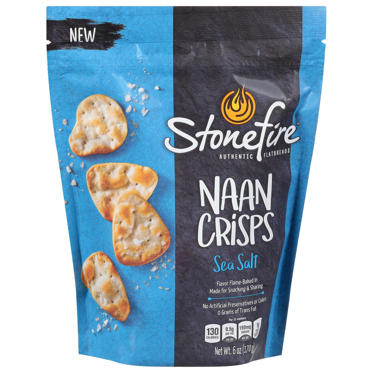 slide 1 of 9, Stonefire Sea Salt Naan Crisps, 6 oz