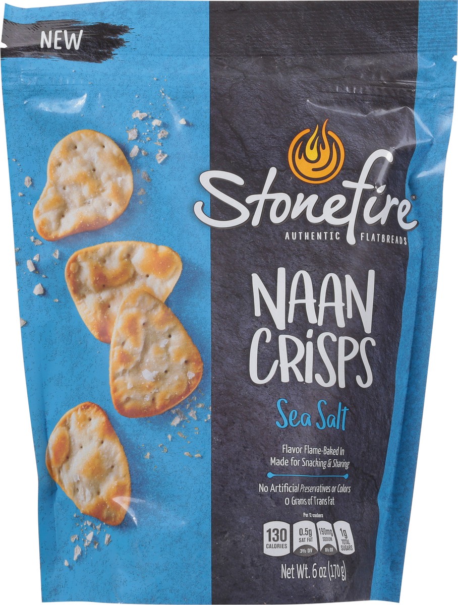 slide 1 of 9, Stonefire Sea Salt Naan Crisps, 6 oz