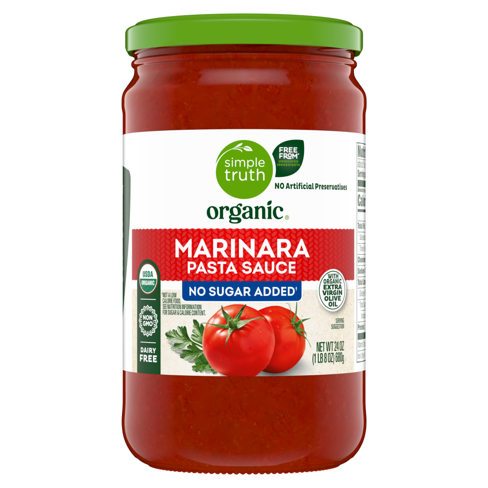 slide 1 of 4, Simple Truth Organic® Marinara Pasta Sauce, 24 oz