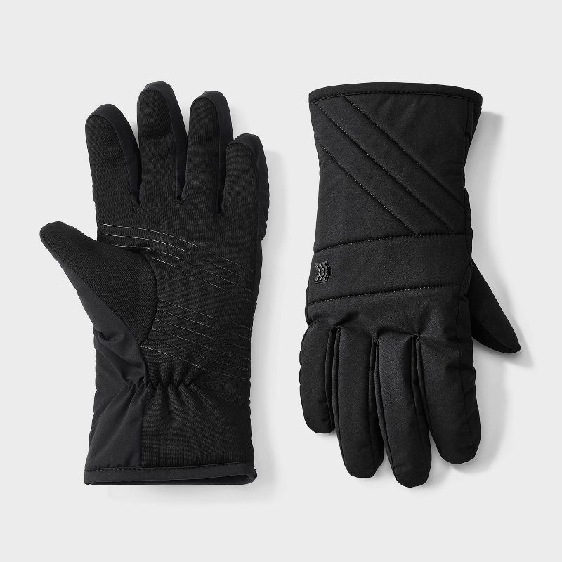 slide 1 of 3, Men's Quilted Puffer Gloves - All In Motion™ Black M/L, 1 ct
