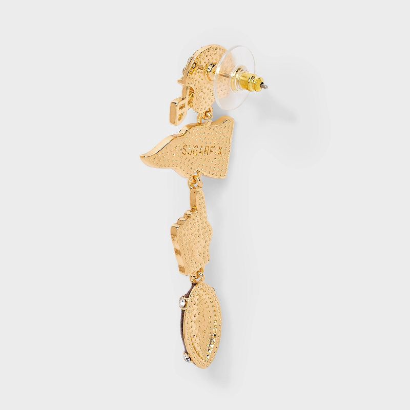 slide 2 of 2, SUGARFIX by BaubleBar Touchdown Season Statement Earrings - Gold/Brown, 1 ct