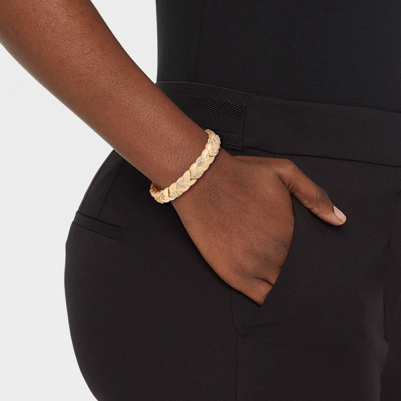 slide 2 of 4, SUGARFIX by BaubleBar Braided Pave Chain Bracelet - Gold, 1 ct