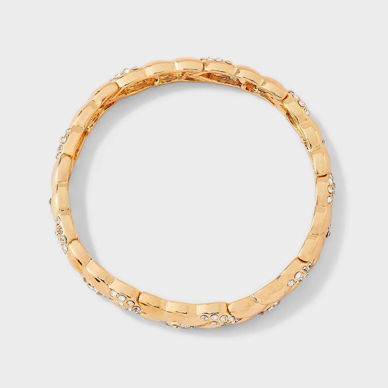 slide 3 of 4, SUGARFIX by BaubleBar Braided Pave Chain Bracelet - Gold, 1 ct