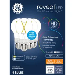 GE Household Lighting GE 40W A19 Light Bulbs Reveal