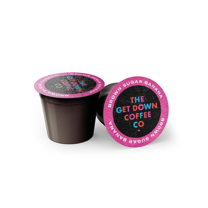 slide 3 of 12, The Get Down Coffee Co. Premium Brown Sugar Banana Flavored Espresso Roast Coffee Pods - 20ct, 20 ct