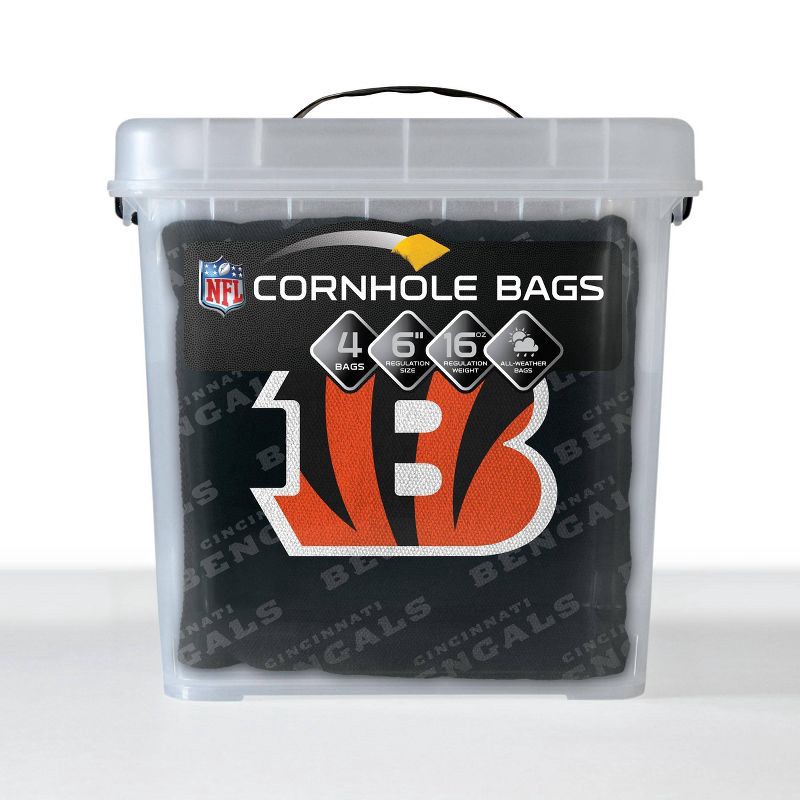 slide 6 of 6, NFL Cincinnati Bengals 4pk Cornhole Bags, 4 ct