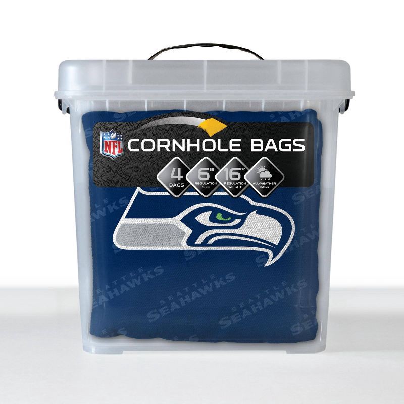 slide 6 of 6, NFL Seattle Seahawks 4pk Cornhole Bags, 4 ct