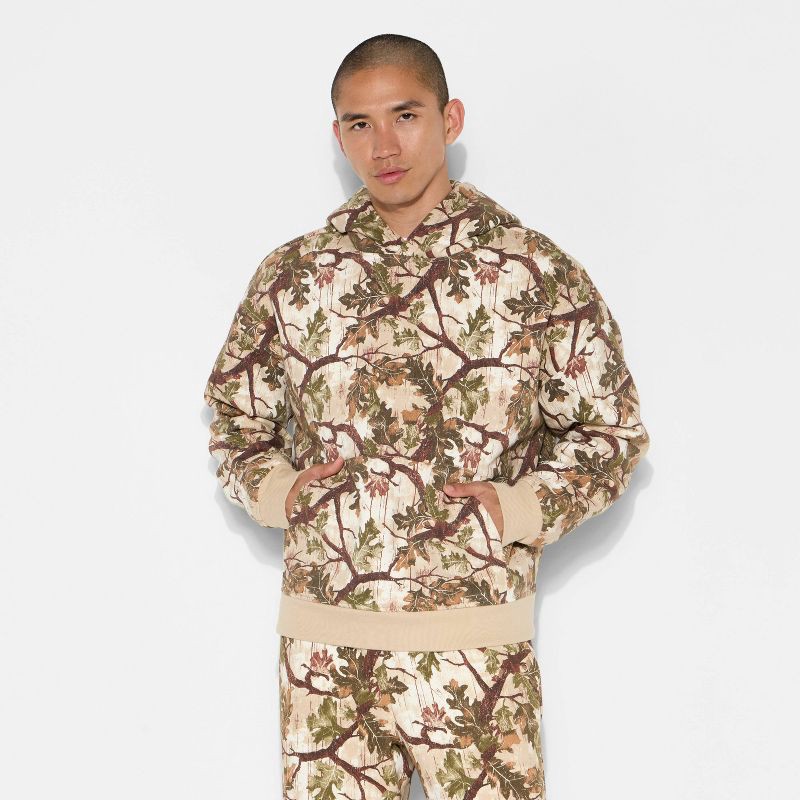slide 2 of 3, Men's Fleece Hoodie - Original Use™ Green Camo L, 1 ct