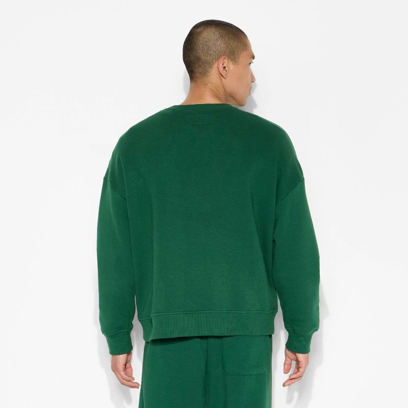 slide 3 of 3, Men's Fleece Crewneck Sweatshirt - Original Use™ Green L, 1 ct