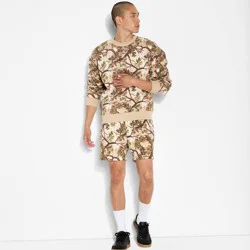 Men's Fleece Crewneck Sweatshirt - Original Use™ Beige Camo XXL