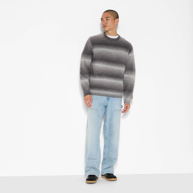 slide 1 of 3, Men's Oversized Crewneck Sweater - Original Use™ Heathered Gray M, 1 ct