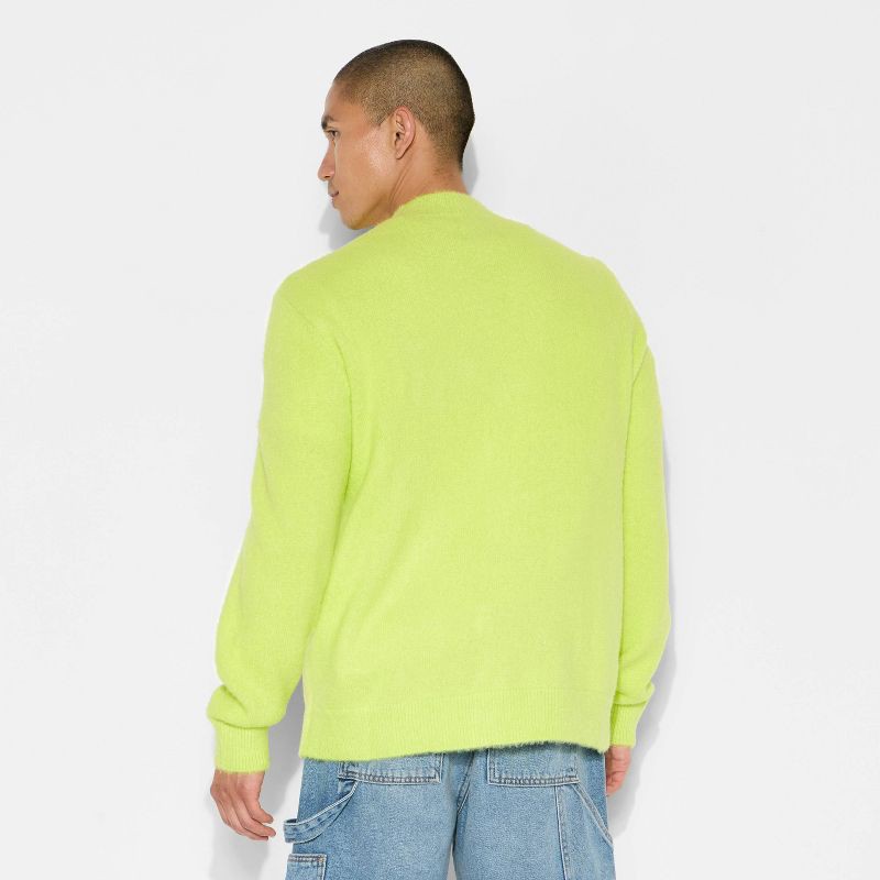 slide 3 of 3, Men's Oversized Cardigan Sweater - Original Use™ Neon Green L, 1 ct