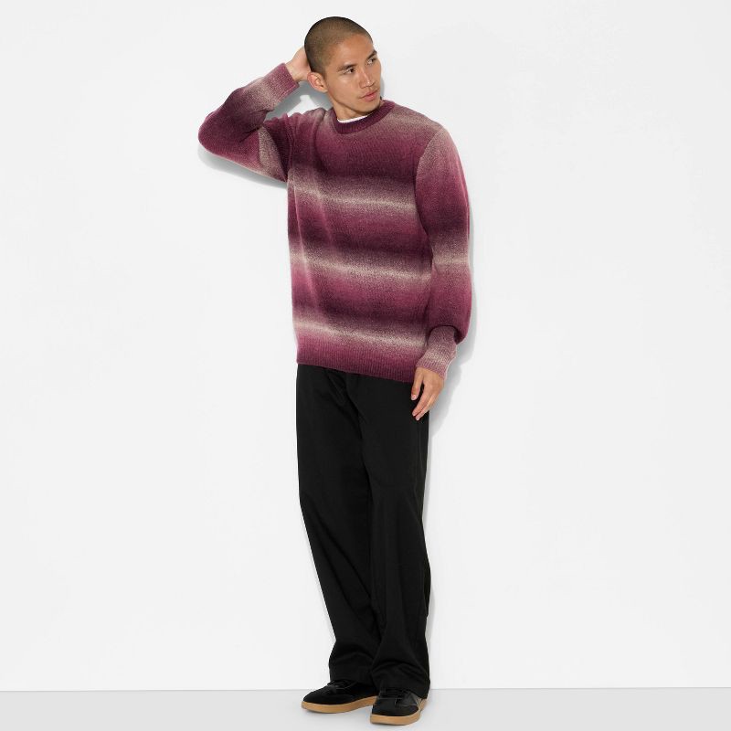 slide 1 of 3, Men's Oversized Crewneck Sweater - Original Use™ Plum Purple L, 1 ct