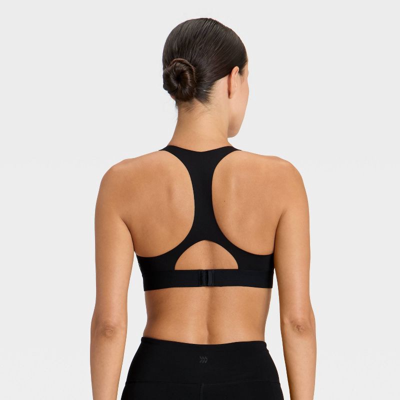 slide 2 of 5, Women's High Support Front Zip Bra - All In Motion™ Black 34DD, 1 ct