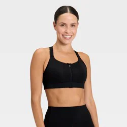 Women's High Support Front Zip Bra - All In Motion™ Black 36B