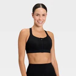 Women's High Support Front Zip Bra - All In Motion™ Black 36C