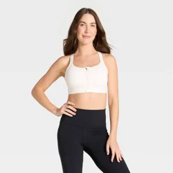 Women's High Support Front Zip Bra - All In Motion™ Cream 34D