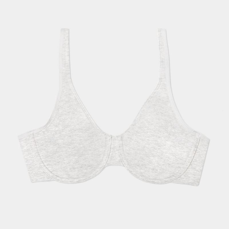 slide 4 of 4, Fruit of the Loom Women's Premium Cotton Stretch Unlined Underwire Bra - Gray S, 1 ct