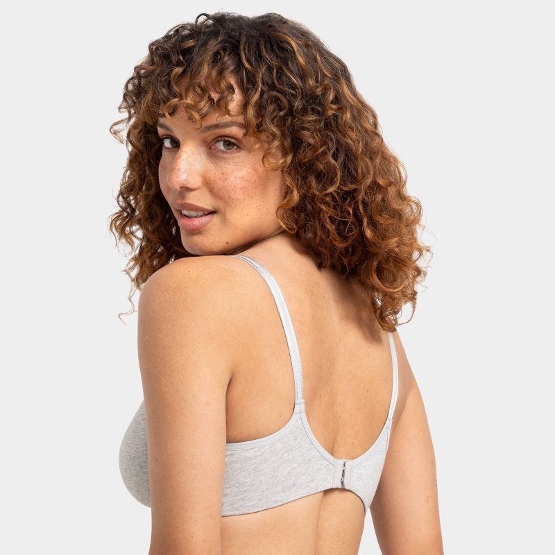 slide 2 of 4, Fruit of the Loom Women's Premium Cotton Stretch Unlined Underwire Bra - Gray XL, 1 ct