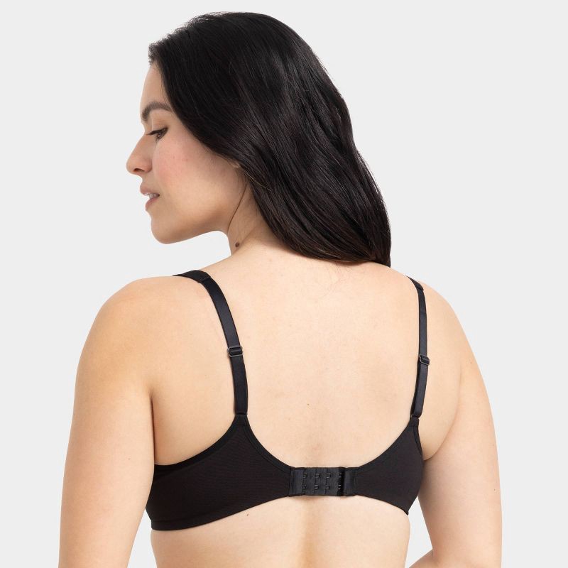 slide 4 of 6, Fruit of the Loom Women's Premium Cotton Stretch Unlined Underwire Bra - Black XL, 1 ct