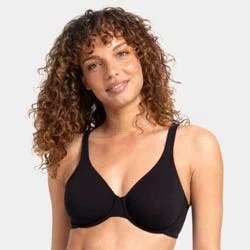 Fruit of the Loom Women's Premium Cotton Stretch Unlined Underwire Bra - Black XXL