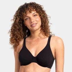 Fruit of the Loom Women's Premium Cotton Stretch Unlined Underwire Bra - Black XL+