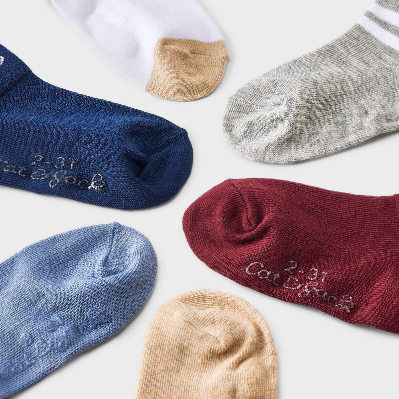 slide 3 of 3, Toddler Boys' 10pk Dino Striped Ankle Socks - Cat & Jack™ 4T-5T, 10 ct