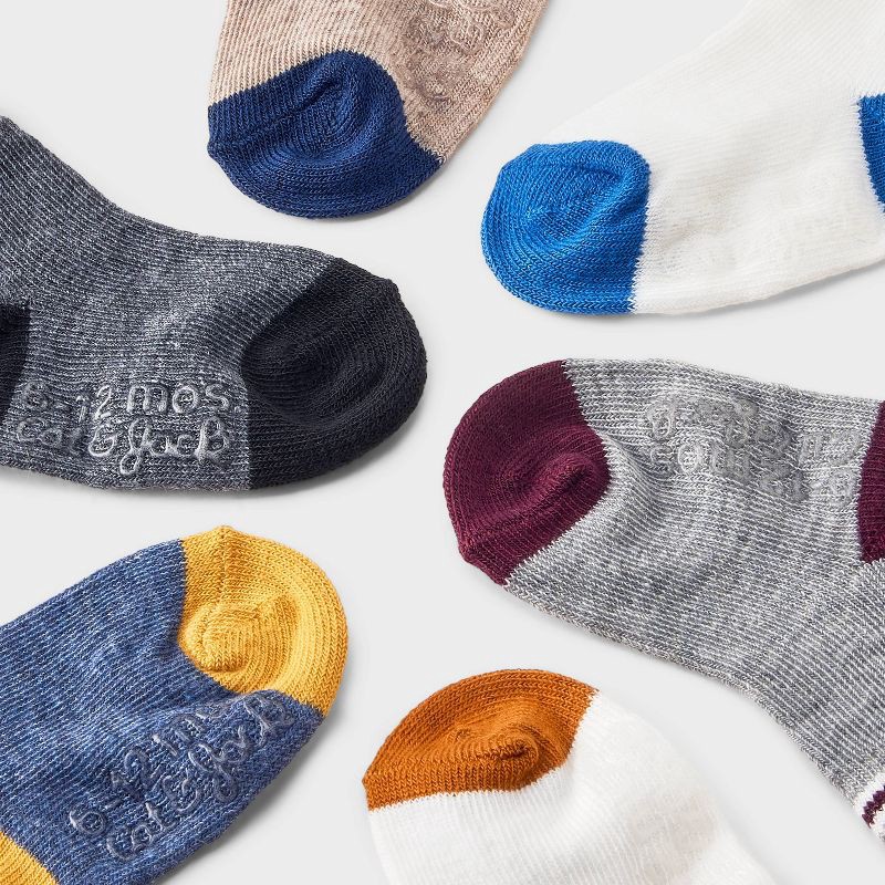 slide 3 of 3, Baby Boys' 6pk Colorblock Ankle Socks - Cat & Jack™ 12-24M, 6 ct