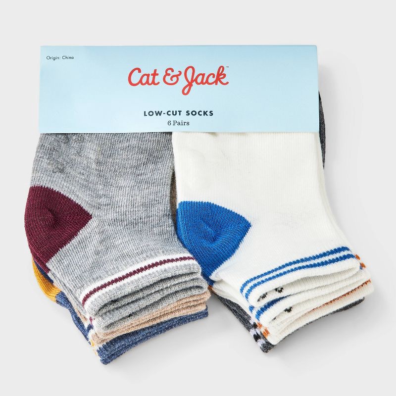slide 2 of 3, Toddler Boys' 6pk Colorblock Ankle Socks - Cat & Jack™ 2T-3T, 6 ct