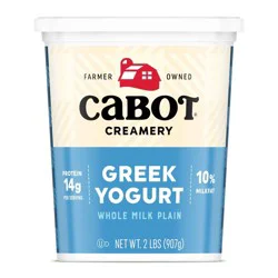 Cabot Creamery 10% Whole Milk Plain Greek Yogurt - 2lbs